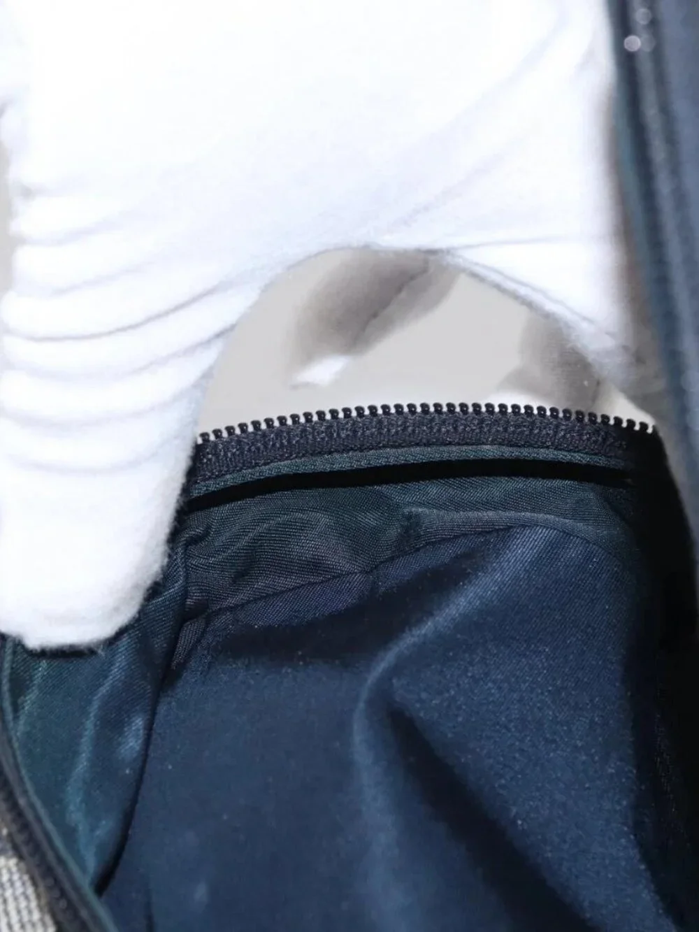 Christian Dior Trotter Canvas Saddle Pouch Navy Gold Auth 157216 - Picture 14 of 16